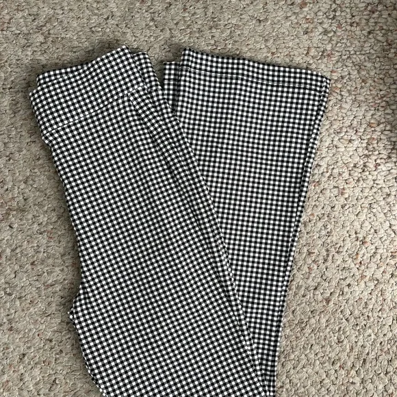 Zara black checkered plaid gingham flare pants BRAND NEW w/ TAGS - Picture 1 of 4